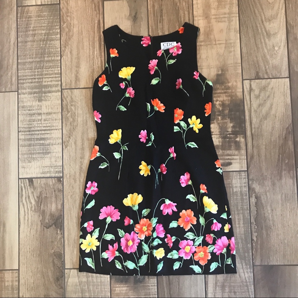 CDC Black Floral Dress 6P